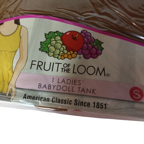 Fruit Of The Loom Size Small Tank Top Classic Baby Doll Style Soft Brown VTG NEW - Picture 2 of 4